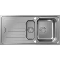 Hansgrohe S44 S440-A517, inbouwspoelbak, 342/145, met afdruipgedeelte en automatische afvoer, roestvrij staal