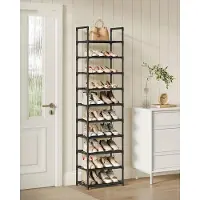 Lilac & Lily Schoenenrek - 10 Niveaus - Smalle schoenenkast - Metalen frame - Schoenenopberger met planken - 28x45x173 - Zwart