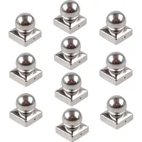 Baumarktplus TRUTZHOLM - Paalkap Roestvrij Staal - 71 mm - Kogel - Afdekkap voor Palen 7x7 cm - RVS Bescherming - 10 Stuks Set