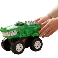 Eddy Toys Crocodile Car - Speelgoedauto met Krokodil Design - Monstertruck Stijl met Grote Wielen - Stevig Kunststof - Zwart en Groen - Geschikt voor Jongens en Meisjes vanaf 3 Jaar