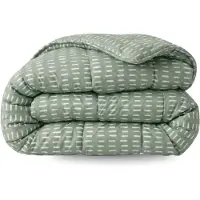 Zelesta Comfort Design Olive Stitches 200x200 - Dekbed zonder overtrek - Wasbaar dekbed - Hoesloos dekbed - 2 in 1 Dekbed met vaste overtrek