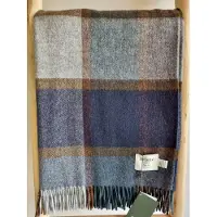 Bronte by moon Wollen Plaid - WINDOWPANE Blue (Merino) 140x185cm - Bronte x Plaids.shop