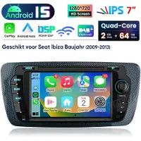 Hexinex HexinexMarket Quad-Core autoradio Geschikt voor Seat Ibiza Baujahr 2009-2013 - Draadloos CarPlay, Android Auto, GPS Navi, multimediaspeler, Android 15, 2GB+64GB