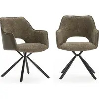 CALICOSY Set van 2 fauteuils in stof met zwarte metalen poten l62 cm mariel