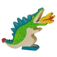 Holztiger Figurine - - 80279 - Draak - Groen - Handgeschilderd hout - Europese productie