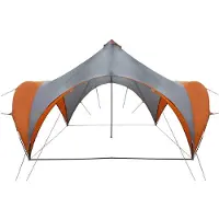 vidaXL Partytent Grijs en Oranje 400 x 400 x 320 cm Polyester en Staal
