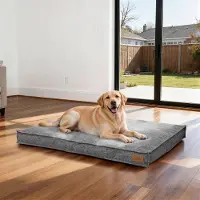 Bingopaw WISFOR Hondenbed, Hondenbank, Hondenbankje, Hondenkussen. Antislip, wasbare hoes, afneembaar. XL: 103 x 69 x 10 cm, grijs