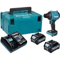 Makita AS 001 GD201 accublazer 40 V max. borstelloos + 2x accu 2,5 Ah + oplader + Makpac