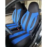 BREMER SITZBEZÜGE Autostoelhoezen voor Smart fortwo BJ 2007-14 – Stoelhoezen voor bestuurder en passagier in Zwart/Blauw