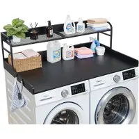 Vevor Werkblad voor wasmachine en droger (137 x 69,9 cm) met haken en plank