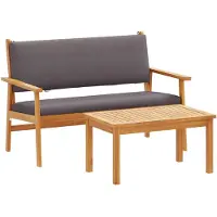 vidaXL Tuinbank Set 2 st Antraciet Massief Acacia Hout