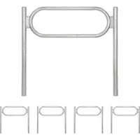 TRUTZHOLM 5x Fietsenrek 115 x 124 cm thermisch verzinkt staal Ø 60 mm beton type O Fietsenrek