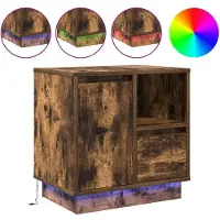 vidaXL Nachtkastje Rook Eiken 50 x 34,5 x 50 cm. Bewerkt hout