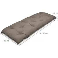 Beautissu Flair BK Bankkussen 150x50x10 cm Taupe – Zit- en Rugkussen