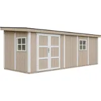 Timbela M941-TERRA BROWN - LP SmartSide Tuinhuis op houtbasis - 14,3 m² - 648x248xH231 cm - met vloer en verf