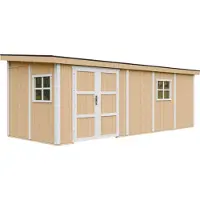 Timbela M941B-HARVEST HONEY - LP SmartSide Tuinhuis op houtbasis - 14,3 m² - 648x248xH231 cm - zonder vloer en zijwand (totaal 3 wanden) met verf