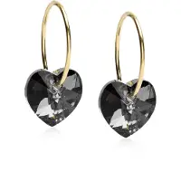 Blomdahl Golden Titanium Ear Ring 14 mm, Heart 10 mm, Rainbow Black Di