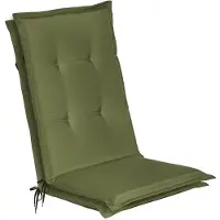 Beautissu Loft HL Stoelkussen Set 2x Hoge Rugleuning 120x50 cm Olijfgroen – Tuinstoelkussen UV-bestendig