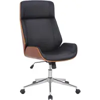 BellaFurn Moderne bureaustoel - Bureaustoel - Draaibaar, hoog comfort | Kleur: Walnoot/Zwart