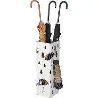 Songmics Metalen paraplubak met haken, Wit