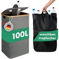 Blumtal - Afvalscheiding - Recycle afvalbak - 100L - Statiegeld container - Lege Flessen - Grijs