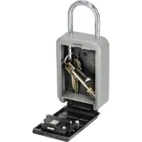 Brihard sleutelkluis - waterdichte sleutelbox met 4-cijferige combinatie - voor binnen en buiten - zilver en zwart - inclusief bevestigingsmateriaal