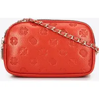 WITTCHEN Dames Leren Crossbody Tas met Ketting, Oranje, Natuurlijk Leer