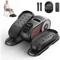 Merach Mini Elliptische Crosstrainer & Stepper - Compacte Desk Bike met 12 Snelheden & LCD-Display - Ruimtebesparende Beentrainer & Stoelfiets voor Thuis en Kantoor - Zwart