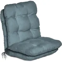 Beautissu Flair NL Stoelkussen Set 2x Lage Rugleuning 100x50x8 cm Duifblauw – Tuinstoelkussen