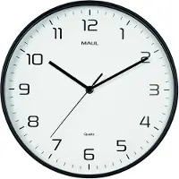 MAUL 9051790 Wandklok Kwarts 30 cm x 30 cm x 30 cm x 5 cm x 50 mm Zwart Slepend uurwerk (geluidsloos)