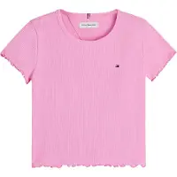 Tommy Hilfiger Shirt 'Essential Extra Slim Short Sleeve' rosa