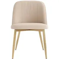 MODFU - Eetkamerstoelen Set Van 2 - Ergonomische Rugleuning - Modern - Fluweel - Beige