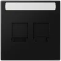 JUNG LS990 Dubbele Modulaire Jack Afdekking Plaat Grafiet Zwart - LS1969-2NAWESWM