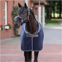 Bucas Show-Line Fleece Showdeken 180 Navy/Grey