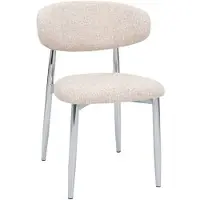 Giga Meubel Eetkamerstoel Skara - Beige/Chrome - Set van 2