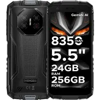 Doogee Fire 3 Ultra ultra-duurzame smartphone, 8350 mAh, Android 15 met Gemini AI, 5,5 inch HD+, octa core, 24 GB + 256 GB, IP68/IP69K, 20 MP nachtzichtcamera, vingerafdrukslot, NFC