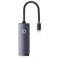 Baseus Lite Series Ethernet-adapter Type-C naar RJ45 LAN-poort (1000 Mbps) Zwart