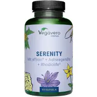 Vegavero Serenity | 90 capsules | met Ashwagandha, Rhodiola, Sint-Janskruid, saffraan en Hericium | veganistisch