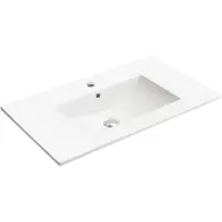 CERANO - Keramische wastafel Todo - badkameraccessoire - wit, glanzend - 81x46,5 cm
