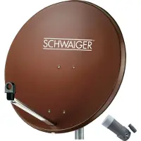 Schwaiger satellietinstallatie voor 1 satelliet - satellietschotel 80 cm, steenrood, LNB - 1 aansluiting