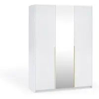 Margaret Hadas24 : Garderobe APOLLONIA met spiegel, draaideurkasten, modern design, ruime opbergruimte. Afmetingen: 150 x 204 cm (wit, gouden handgrepen)