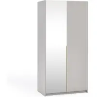 Margaret Hadas24 : Kleiderschrank APOLLONIA met spiegel, draaideuren, modern design, ruime opbergruimte. Afmetingen: 100 x 204 cm (kasjmier, gouden handgrepen)