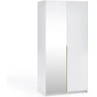 Margaret Hadas24 Kledingkast Apollonia met Spiegel 100 x 204 cm (wit, gouden handgrepen)