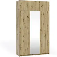 Margaret Hadas24 , Kleiderschrank APOLLONIA I met spiegel, draaiduurschrank, modern design, ruime opbergmogelijkheden, 150 x 250 cm (ambachtelijk, gouden handgrepen)