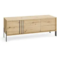 Margaret Hadas24 MargaretHadas24 TV-kast Natan met metalen poten, 150/57/40 cm, TV-dressoir, televisiemeubel, salontafel met opbergruimte, woonkamer, ambachtelijk
