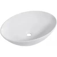 CERANO - Wastafel keramisch, model Ezro - voor opbouw - wit, glanzend - 56x38,5 cm