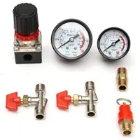Jojomino Luchtcompressor Drukregelschakelaar, 90-120 PSI Drukschakelaar Manifold Regelaarmeters met Drukregelaar