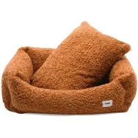 CAFIDE Comfortabele hondenmand van fleece – Mosterdkleur – Zacht, wasbaar, afritsbaar & anti-slip – Snozy