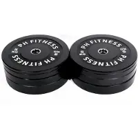 PH Fitness Bumper Plates 145KG Voordeelset - Olympische Halterschijven van Rubber - 50 mm - Zwart