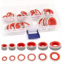 Exogio 120 Stuks A/C-Pakkingassortiment, AC-Compressorafdichtingen Auto-Airconditioning Compressorpoortafdichtingsringset